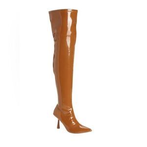 New BP. Everlee Over the Knee Boot chestnut brown tall kitten Heel 5.5
